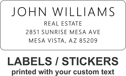 Personalized White Address Labels for Business – Custom Return Address Stickers for Envelopes, Mailing & Shipping Packages – Bulk Business Mailing Labels by PrettySweetParty (Sans Serif Font)