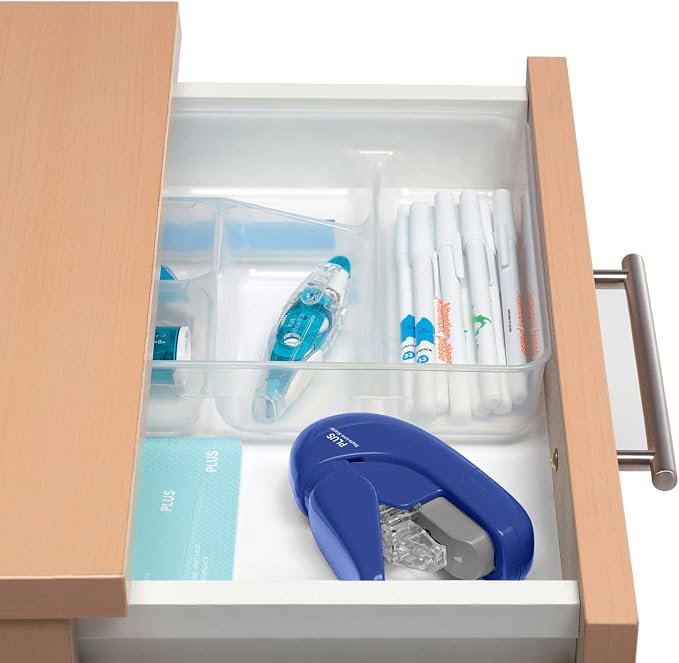 Plus Paper Clinch Compact Staple-Free Stapler, Heavy Duty, Navy Blue