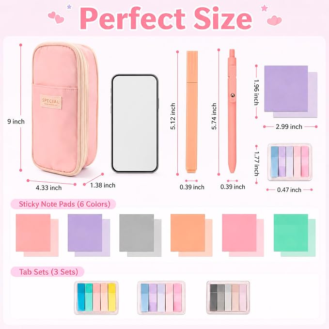Aesthetic School Supplies Pen Highlighter - Bible Writing Correction Set | 27 Pcs Cute Stationery Set Bible Note Taking Supplies Aesthetic Highlighter Pencil Case Bag Study Supplies for School College