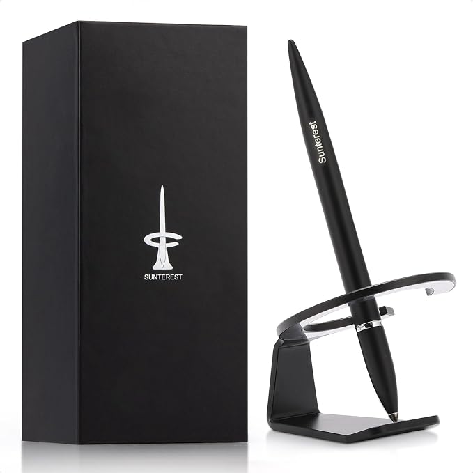 Magnetic Levitation Gel Ink Pen, Metal Luxury Gifts for Men & Women, Futuristic Floating Fidget Pen, Cool Tech Gadgets, Unique Office Desk Accessories for Him Dad Boss Teacher (Black)