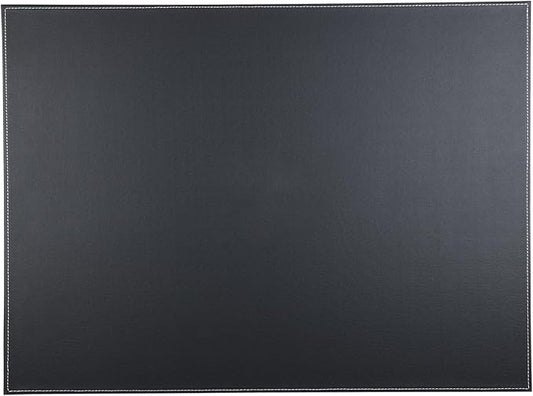 KINGFOM Desk Pad & Mat 24" x 18" Protector Large Mouse Pad PU Leather for Desktops and Laptops (Black)