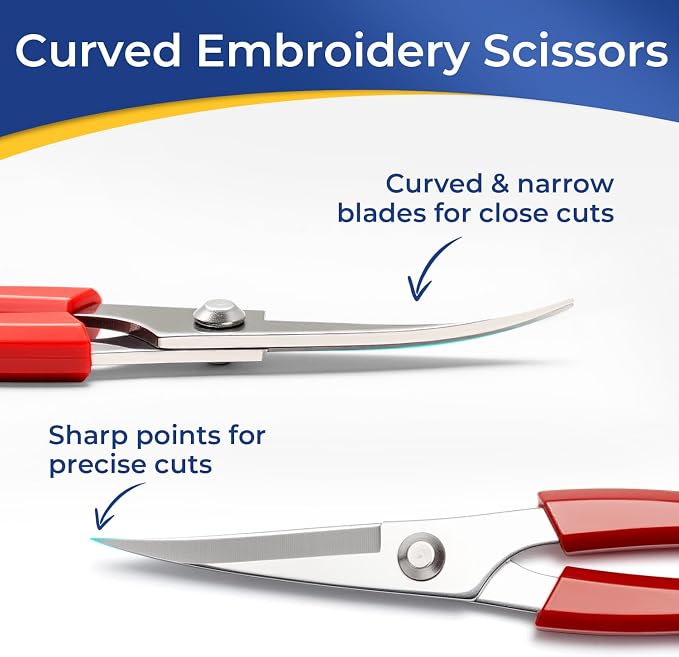 Thread Cutter Tool 5 Pcs - Sewing Accessories for Notions Quilting Crafts | 1 Pack 4.2” Thread Snips丨 1 Pack 5” Curved Embroidery Scissors丨 2 Large and 2 Small Seam Rippers