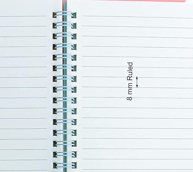 Yansanido Spiral Notebook, 4 Pcs 8.3 Inch x 5.9 Inch A5 Thick Plastic Hardcover 8mm Ruled 4 Color 80 Sheets -160 Pages Journals for Study and Notes (style 10-Wine Red,Brown,Green,ivory, A5)