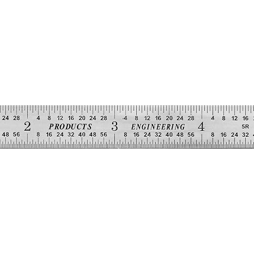 PEC Tools 12" Metal Ruler, Flexible Stainless Steel Rule, 5R Graduation, Trusted by Professionals, Made in USA