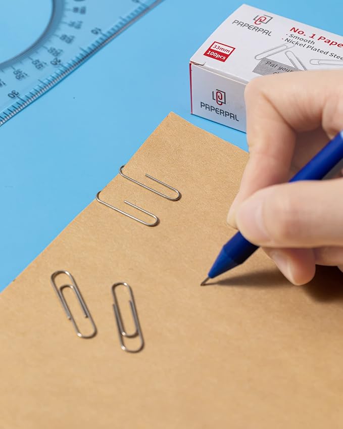 PAPERPAL Paperclips for Office School & Personal Use, #1 Smooth Paper Clip (1-2/7"), 2000 Medium Paper Clips (20 Boxes of 100 Each), Silver | Value bulk pack of 2,000 medium paper clips for offices, schools and businesses, packed in 20 boxes of 100 each.