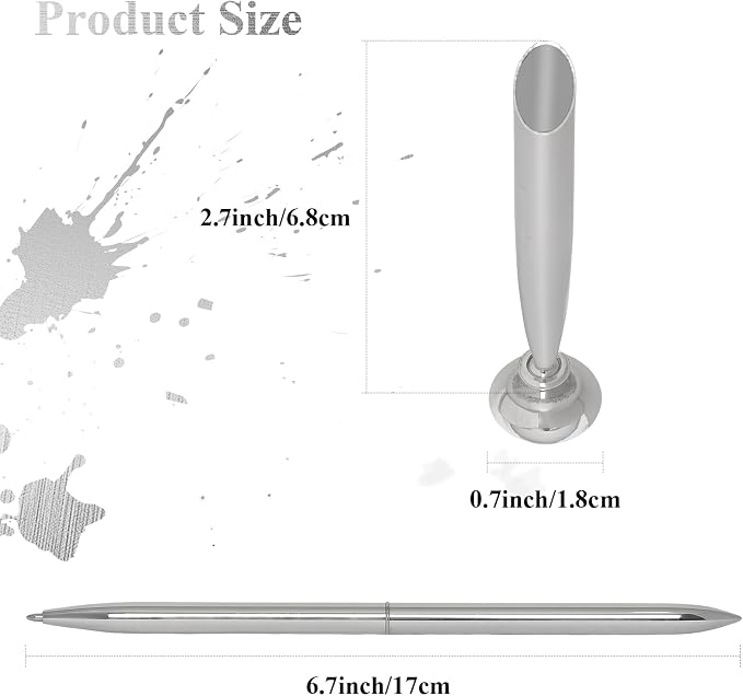 2 Pcs Hollow Round Pen Holder Signing Pen Set for Office Business | Metal Pen Stand Holder Set, Guest Book Wedding Birthday Party Graduation, Signing Desk Ballpoint Pens, Black Ink