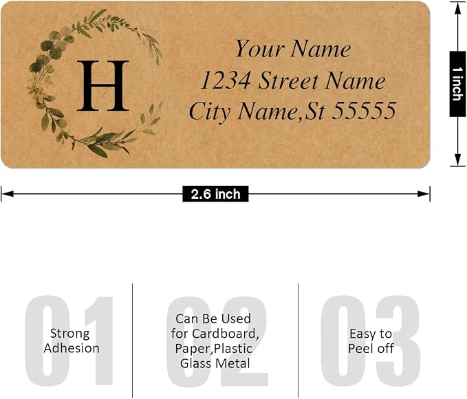 Custom Address Labels-Personalized Address Labels, Return Address Labels with Strong Adhesion,Can Be Used for Cardboard,Paper,Plastic Glass Metal (2.6x1 Inch, Set of 280)