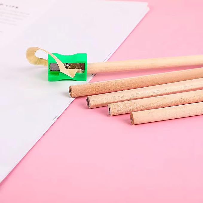 Hexagonal HB Wooden pencils, 30 natural wood grain pencils, Writing stationery(unpainted)