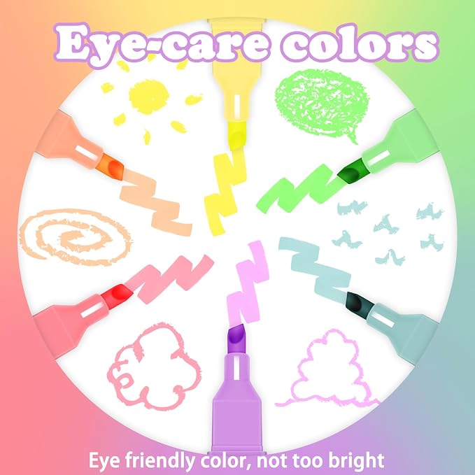 Vitoler Highlighters Assorted Colors,Chisel Tip No Bleed,12 Pack | long lasting ,Aesthetic,high quality for bible study,books,journal,writing,school office