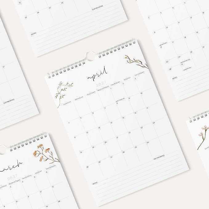 Karto Wall Calendar 2026-2027 11x17 in - Flowers | July 2026 to December 2027, Vertical, Boosts Productivity, Easy Monthly Planning