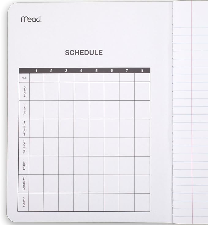 Mead Composition Notebook, College Ruled 7.5" x 9.75" Paper, 100 Sheets, Assorted Colors, 6 Pack (850106-ECM)