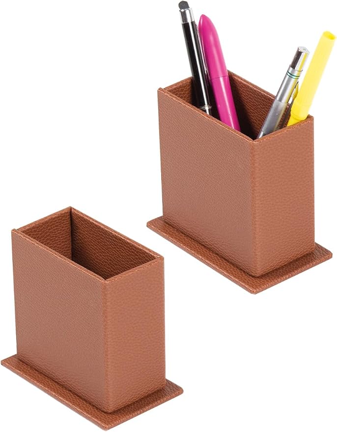 Galaxy Bonded Leather Executive Desk Set – 12-Piece Luxury Desk Organizer with Desk Mat, Double Document Rack, Name Plate, Pens & Office Accessories