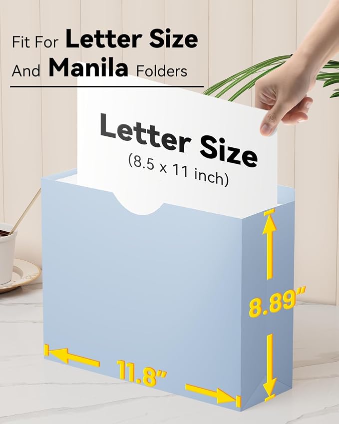 ANSOOK Plastic Manila File Folders Letter Size,12 Pack Expanding File Jackets & File Pockets,Heavy Duty 3" Expansion Manila Pocket Folders with Straight Cut Tab,File Cabniet Folders for Office School