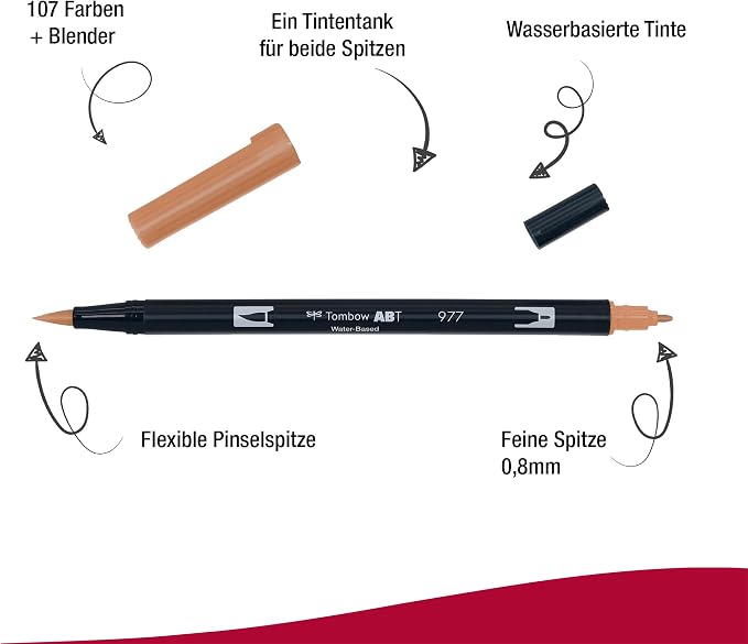 Tombow : Dual Tip Blendable Brush Pen : Saddle Brown