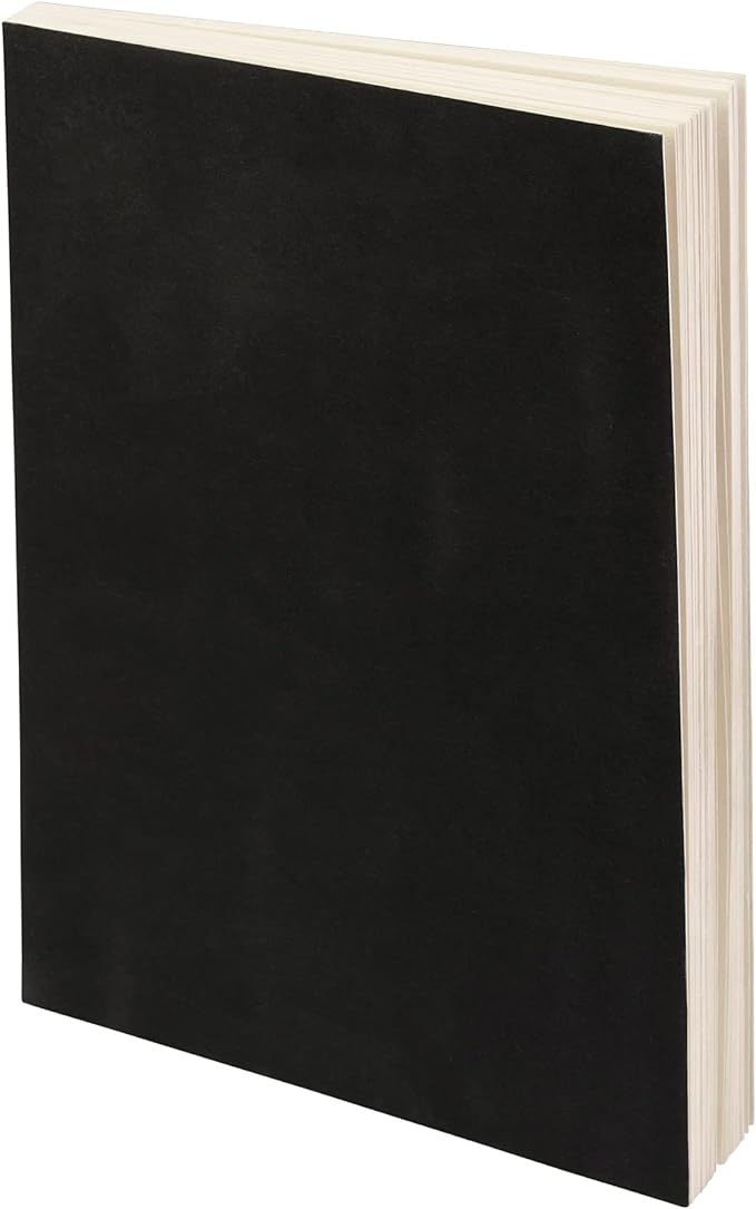 LayFlat Sketchbook - 8.27 x 11 Inches - Black Blank Note Book, 64 Sheets, Thick 100gsm Paper, for Drawing, Sketching, and journaling