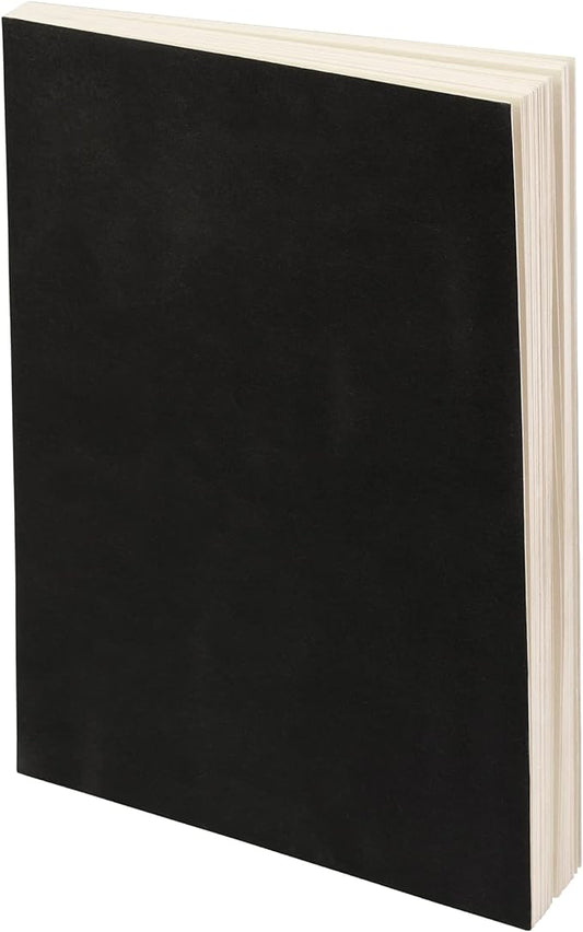 LayFlat Sketchbook - 8.27 x 11 Inches - Black Blank Note Book, 64 Sheets, Thick 100gsm Paper, for Drawing, Sketching, and journaling