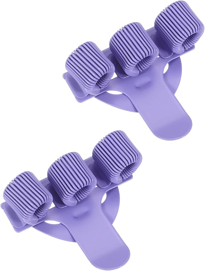 PATIKIL 2Pcs Pen Clip, 3 Holes Pen Holder Clip Metal Portable Spring Loop Organizer Universal for Notebook Journal Highlighter Office Business Pocket Clipboard Whiteboard, Matte Purple