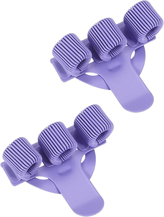 PATIKIL 2Pcs Pen Clip, 3 Holes Pen Holder Clip Metal Portable Spring Loop Organizer Universal for Notebook Journal Highlighter Office Business Pocket Clipboard Whiteboard, Matte Purple