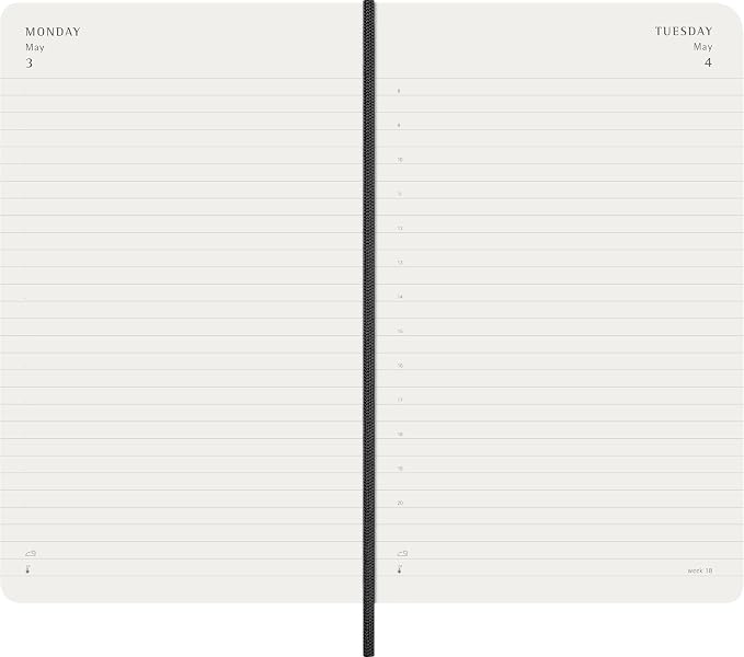 Moleskine Classic 18 Month 2026-2027 Daily Planner, Soft Cover, Large (5" x 8.25"), Black, 608 pages