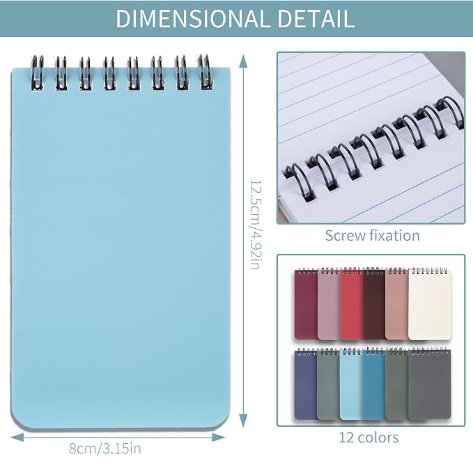 QiCheng Pocket Notebook Mini Notepad Small Spiral Notebooks 3X5Inch | functionality PortabilityPortability convenience