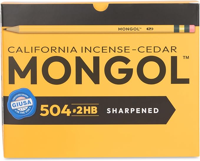 Mongol Classic Incense Cedar #2 Pencil - 504-Pack - Pre-sharpened, European Graphite Core, US Grown Cedar, Smudge Free Eraser – Nontoxic PMA Certified