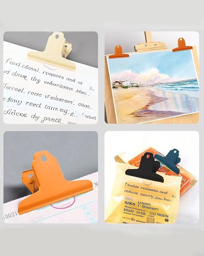 2PCS Extra Large Binder Clips Metal Bulldog Clip Large Paper Clamp Holder for Home School Office Drawing Dark Blue 3Inch