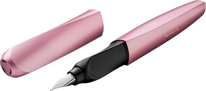 Pelikan Twist Fountain Pen with 1 Ink Cartridge, Medium Nib, Girly Rose, Boxed (806251)