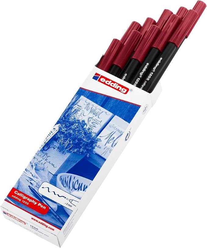 edding Fibers e-1255 Calligraphy Pencils, tip 2 mm, Purple (10 Pieces)