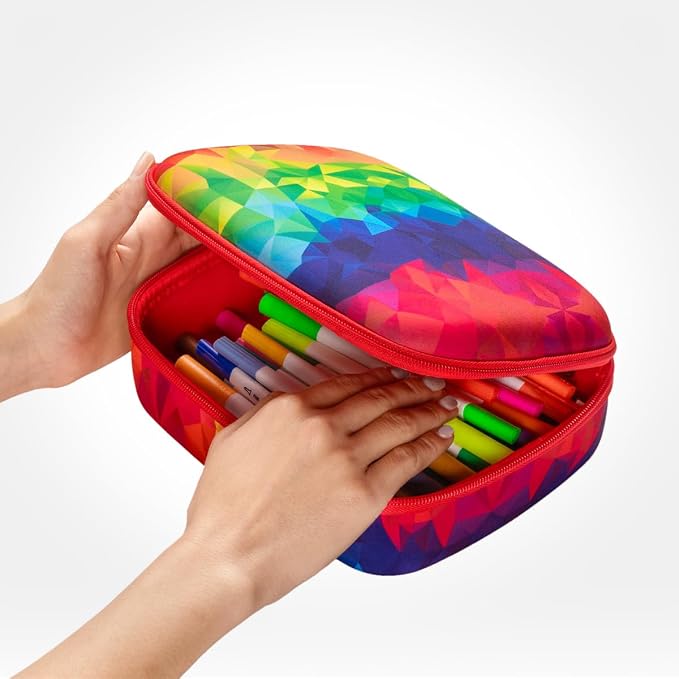 ZIPIT Jumbo Pencil Case for Girls, Cute Large Capacity Pencil Box, Rainbow