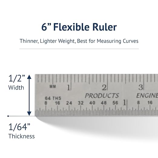 PEC Tools 6” Machinist Pocket Ruler – 10 Pack Bundle, Stainless Steel Ruler with Pocket Clip - mm and 64ths Graduations on Front, Metric Equivalents Chart on Back, Round End Metal Rule, Made in USA