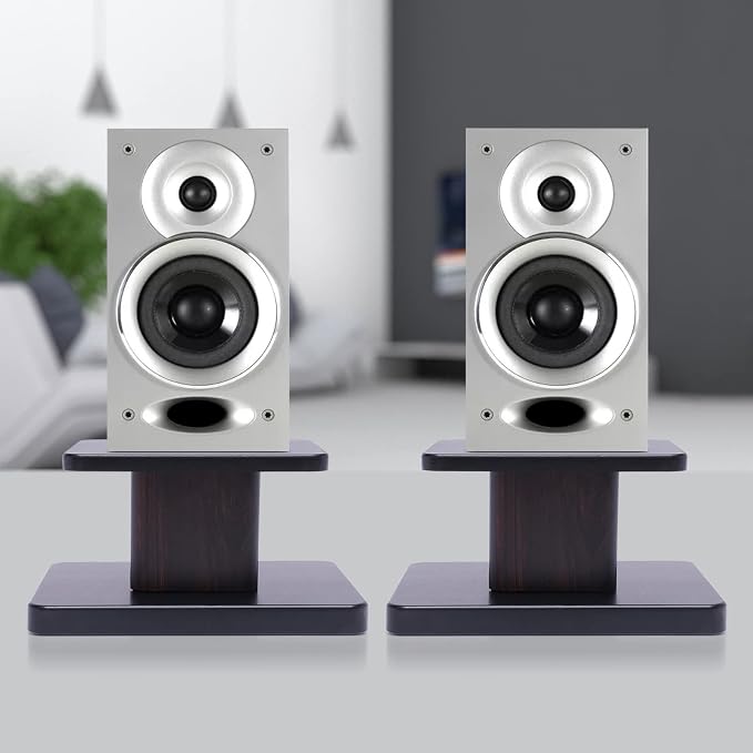 Universal Speaker Stand Pair, H6in Desktop Bookshelf Speaker Stands Holder for Surround Sound Studio Monitors Up to 33lbs, for Home Theater Living Room Floor, Black