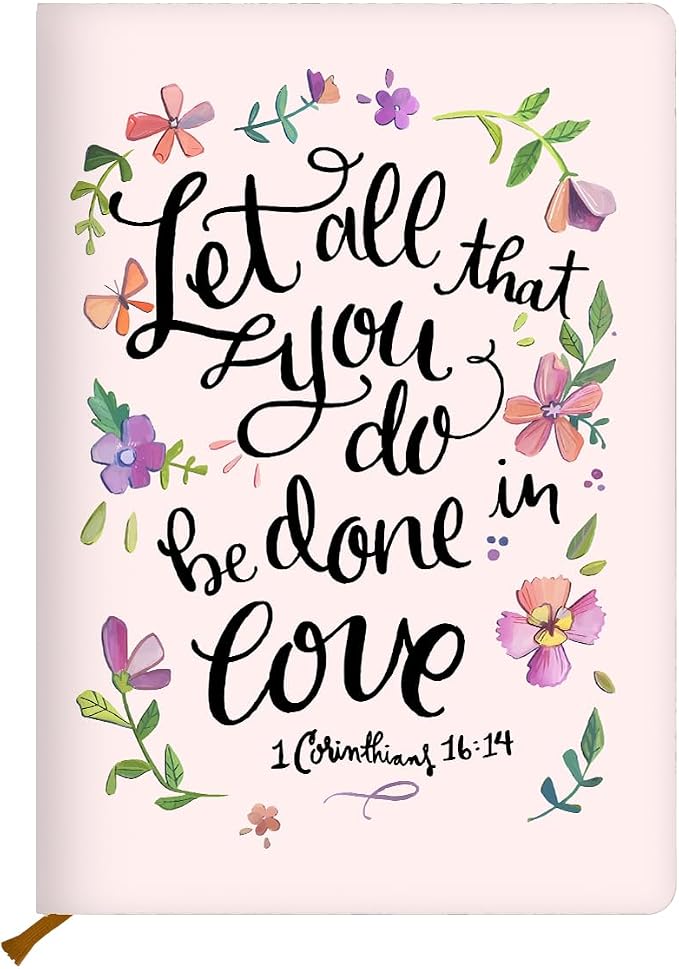 Blue Leaves Christian Hard Shell Journal Notebook 200 Sheets 02 (5.8 x 8.3) | Bible Gifts for Women, College Ruled Notebook, Inspirational Notebooks, Journals for Writing Planner Note Taking