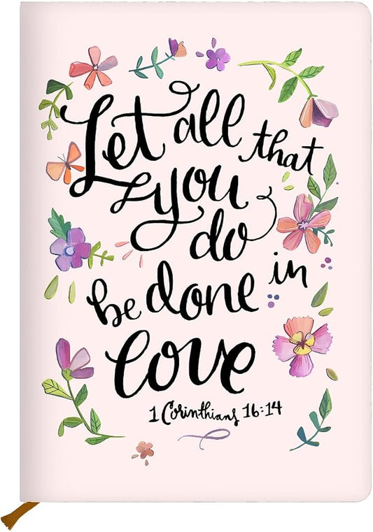 Blue Leaves Christian Hard Shell Journal Notebook 200 Sheets 02 (5.8 x 8.3) | Bible Gifts for Women, College Ruled Notebook, Inspirational Notebooks, Journals for Writing Planner Note Taking