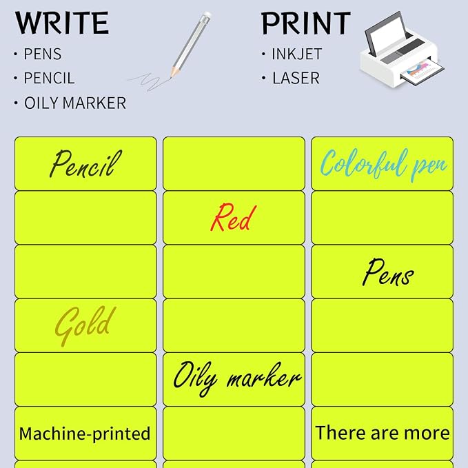 STARLIBOO 1" x 2-5/8" Address Labels- Neon Color Fluorescent Mailing Labels Stickers for Laser/Ink Jet Printer 8.5"×11"- Fluorescent Yellow