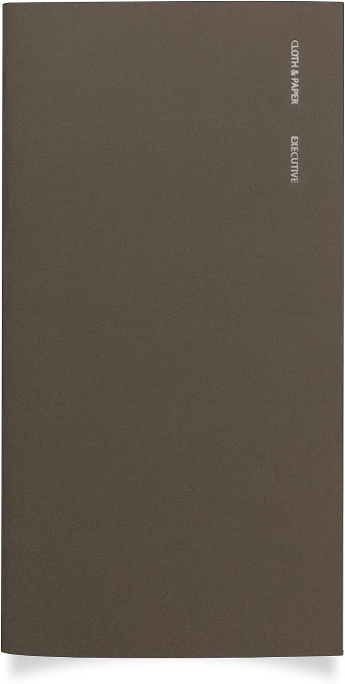 Cloth & Paper Travel Notebook | Executive Notes – Café Noir | Pocket Plus Executive Notebook 3.2" x 6" | Professional Notebook with Date, Day & Subject Layout for Meetings & Work – Soft Touch Cover