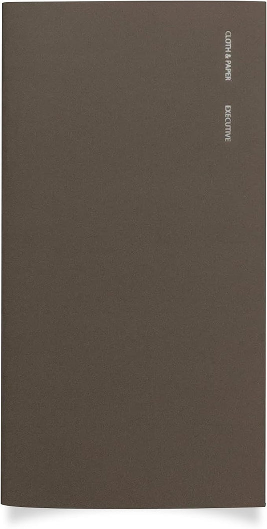 Cloth & Paper Travel Notebook | Executive Notes – Café Noir | Pocket Plus Executive Notebook 3.2" x 6" | Professional Notebook with Date, Day & Subject Layout for Meetings & Work – Soft Touch Cover