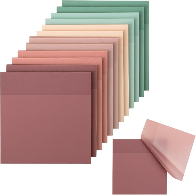 Mr. Pen- Transparent Sticky Notes, 3" x 3", 12 Pads, 600 Sheets | See Through Self-Adhesive Notes for Bible Journaling and Studying, Water-Resistant, Easy to Peel, Clean Removal