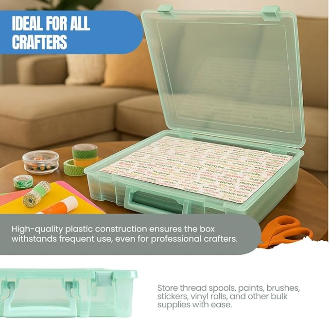 ArtBin 6955RJ Super Satchel 1-Compartment Box, Art & Craft Organizer, 1-Pack, Translucent Mint