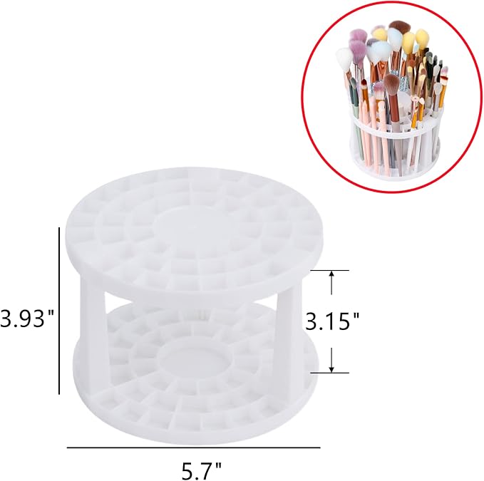 Feadily 49 Hole Pencil Holder Organize, Desk Organizer for Paint Brushes, Makeup Brush, Colored Pencils, Markers (White)