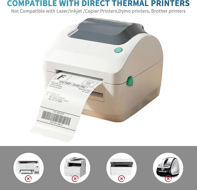 9527 Product 4x6 Blank Direct Thermal Shipping Labels for Zebra 2844 Zp-450 Zp-500 Zp-505 Direct Thermal Labels Printers, Eltron Printer, 250 Labels per Roll,Total 6 Rolls 1500 Labels