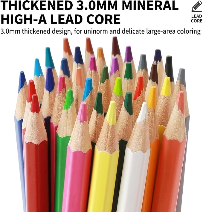 72-Color Professional Watercolor Pencils Set with Portable Carry Case - 3.0mm Soft Core Water Soluble Art Pencils - Blendable Art Supplies Kit for Artists, Students & Adult Coloring