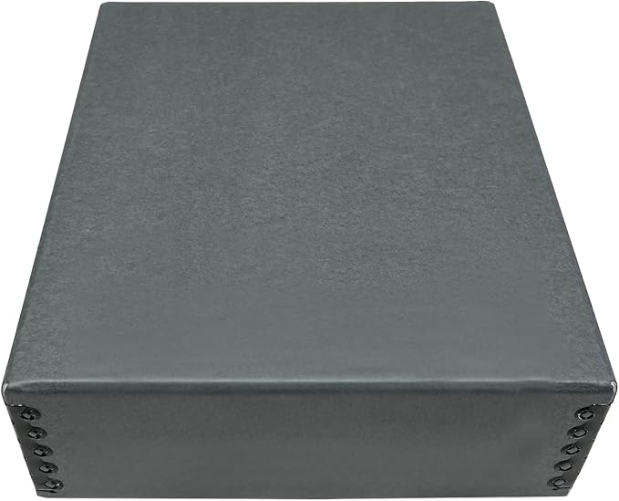 Golden State Art, Drop Front Archival Storage Box, Gray, 8.75x10.75x3 Inch | Acid-Free Museum Box with Metal Edge Corner, for Storing Artwork Photos Documents Prints Arts And Crafts