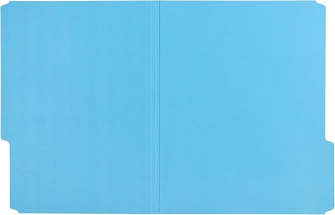 Amazon Basics File Folders for Organization, Letter Size, 1/3 Cut Tab, Sturdy with Tabs for Organizing and Filing, Blue, 36-Pack