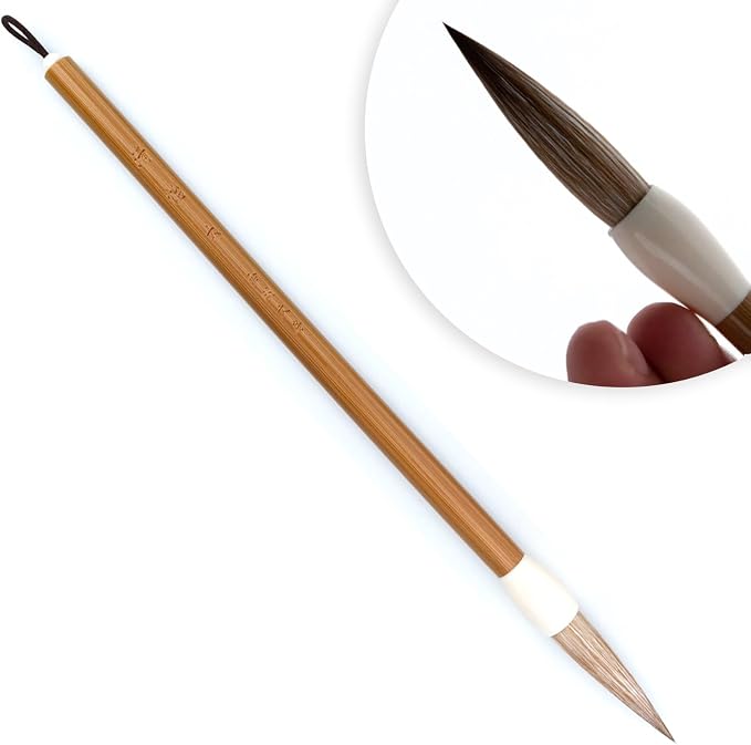 Chinese Calligraphy Brush, Weasel Hair Chinese Brushes, Calligraphy Sumi Brush for font 7-12cm, Seal/Clerical/Regular/Running/Cursive Script, Japanese Kanji. QingYi Large 1PC