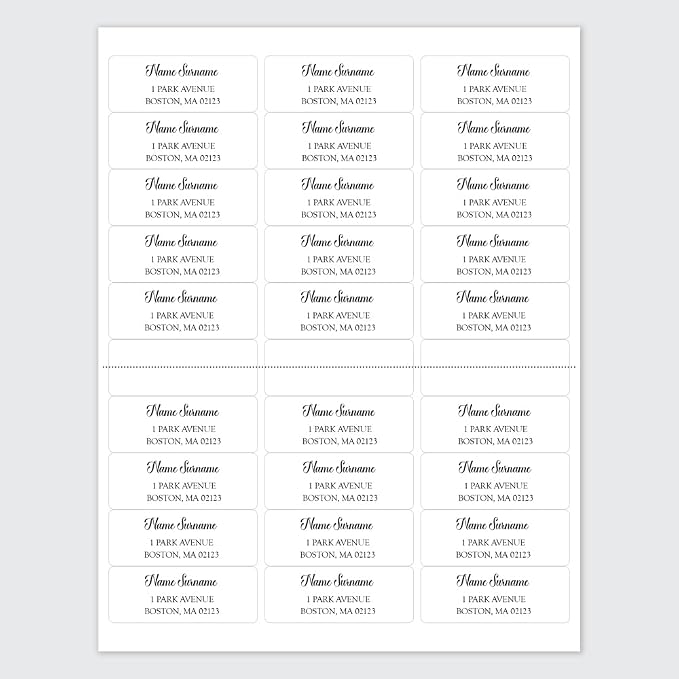 Personalized Return Address Labels – Classic Script Design, Custom Name & Address, Peel & Stick Mailing Labels, 100 Count (1" x 2⅝") by Dotty About Paper