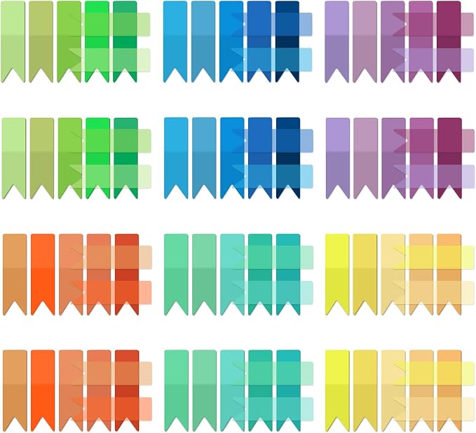 Temiary 1200 Pcs Transparent Sticky Index Tabs for Bible Study, Multicolor | Translucent Arrow Flag Tab Sticky Notes for Bookmarks Bible Tabs Notebook School Supplies