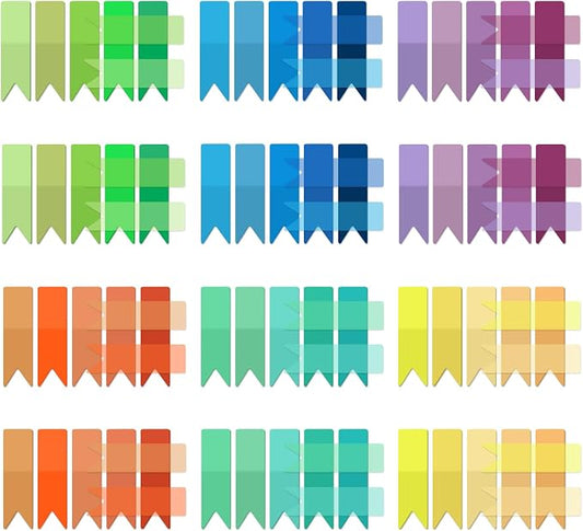 Temiary 1200 Pcs Transparent Sticky Index Tabs for Bible Study, Multicolor | Translucent Arrow Flag Tab Sticky Notes for Bookmarks Bible Tabs Notebook School Supplies