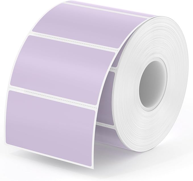 MUNBYN 2.25x1.25 Thermal Labels, 1000 Sheets/Roll, Purple | Strong Adhesive, Non BPA&BPS for Small Business, Shipping,Mailing, Bakery, Price Tag