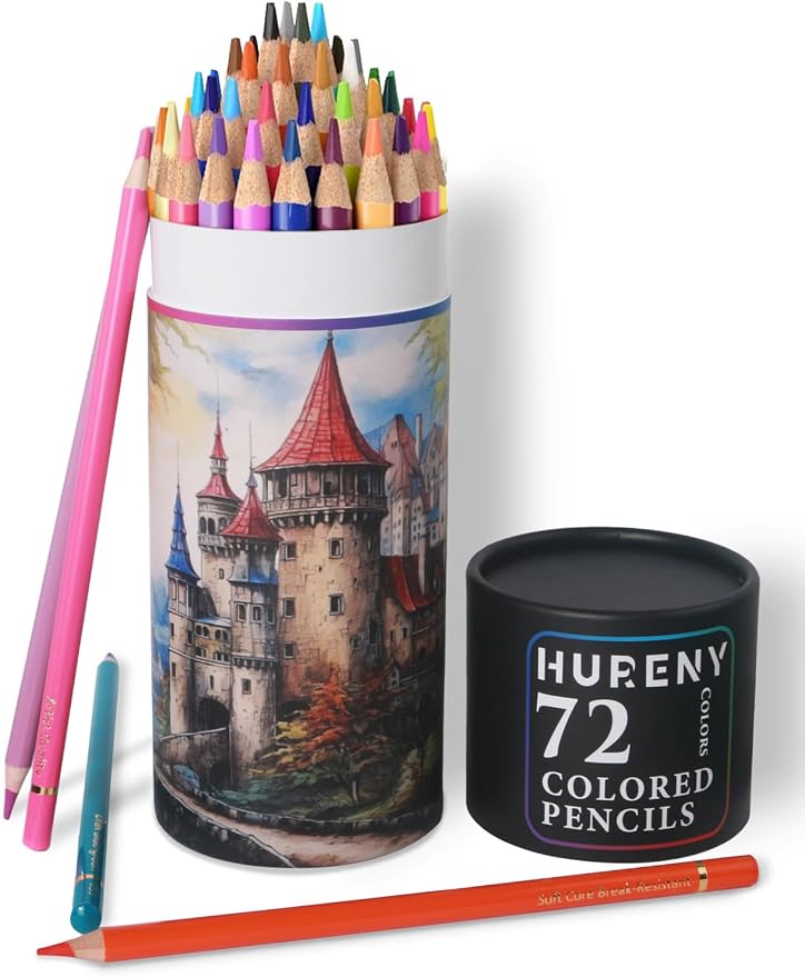 Colored Pencils for Adult Coloring Books, Set of 72, Oil-Based Core Drawing Pencils, 3.8mm Soft Leads with Adult Coloring Pencils, Professional Art Supplies for Adults, Beginner and Kids