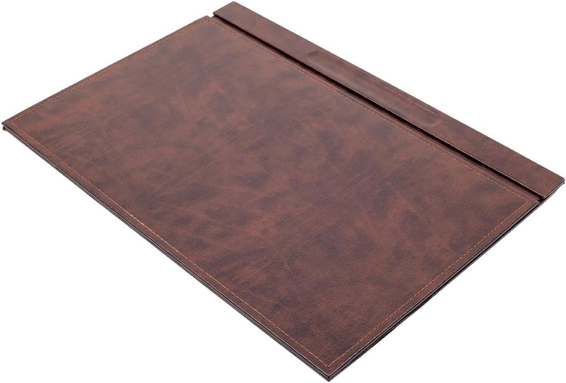 Luna Luxury Leather Desk Set – 9 Piece Executive Desk Organizer with Desk Pad, Fountain Pen Set, Pen Holder & A5 Note Case – Professional Office Desk Accessories – Multiple Colors (Brown)